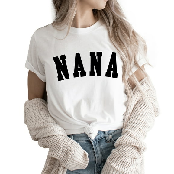 Verita Culture New Grandma Shirts for Women NANA T-Shirt Funny Cute Grandmother Gift For Mimi Tshirts Best Gigi Tee Funny Cute Casual Nana Life Top Clothing