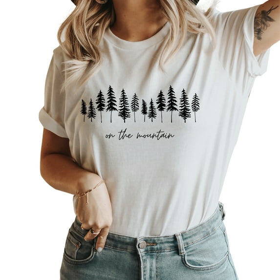 Verita Culture On The Mountain Women's Nature Camping Mountain Hiking Lovers Shirt Adventure Wild Outdoor Graphic Tees Tops