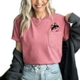 thumbnail image 1 of Verita Culture Pomsky Dog Mom Pocket Shirt for Women Cute Pomerian Siberian Husky Dog Mama Graphic Short Sleeve Casual Gifts T-Shirt, 1 of 4