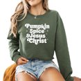 thumbnail image 1 of Verita Culture Pumpkin Spice & Jesus Christian Women's Graphic Crew Neck Long Sleeve Sweatshirt Top, 1 of 4
