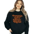 thumbnail image 1 of Verita Culture Pumpkin Spice & Jesus Christian Women's Graphic Crew Neck Long Sleeve Sweatshirt Top, 1 of 4
