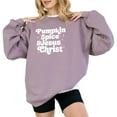 thumbnail image 1 of Verita Culture Pumpkin Spice & Jesus Christian Women's Graphic Crew Neck Long Sleeve Sweatshirt Top, 1 of 4