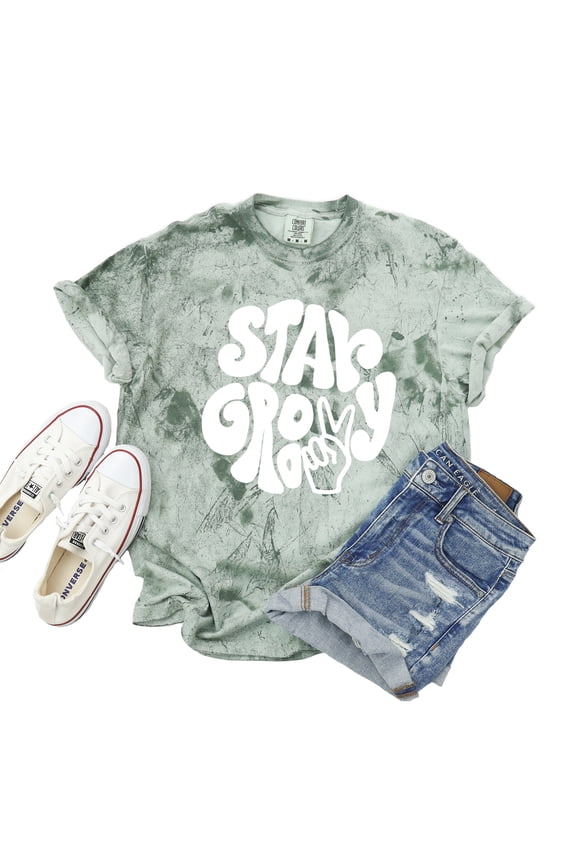 Stay Groovy Summer Graphic Tees For Womens Short Sleeve T-Shirts