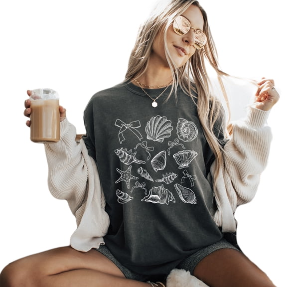 Verita Culture Summer Ocean Sea Shells Graphic Tees For Women’s Short Sleeve T-Shirts