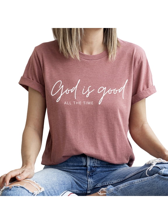 Women's Christian God Is Good Graphic Short Sleeve Tee T-shirt