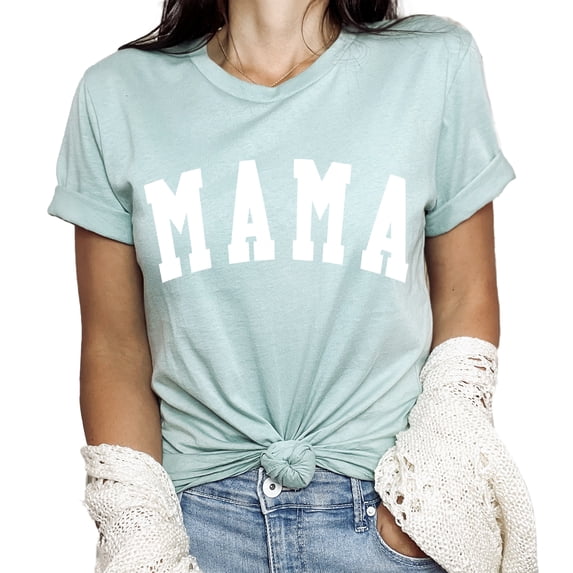 Verita Culture Women's Mama Condensed Font Graphic Short Sleeve Tee T-shirt