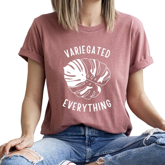 Verita Culture Women's Variegated Everthing T Shirt Boho plant Graphic Loose Tees Short Sleeve Casual Tops