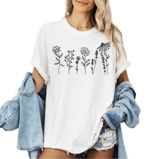 トップス Y's girl&flower print design t-shirts Y'S Girl Flower Print Cotton T-Shirt Japanese Label Archive
