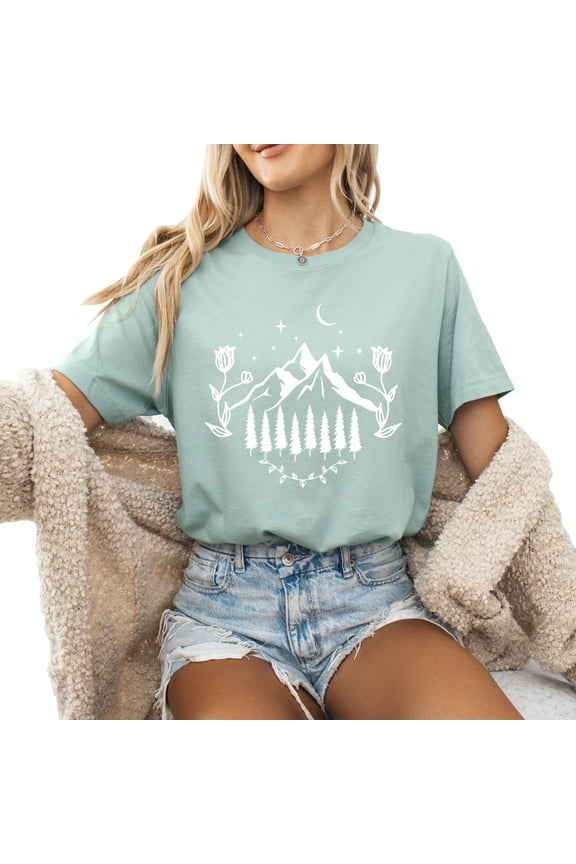 Women's Vintage Wildflowers T Shirt Boho Floral Graphic Loose Tees Short Sleeve Casual Tops