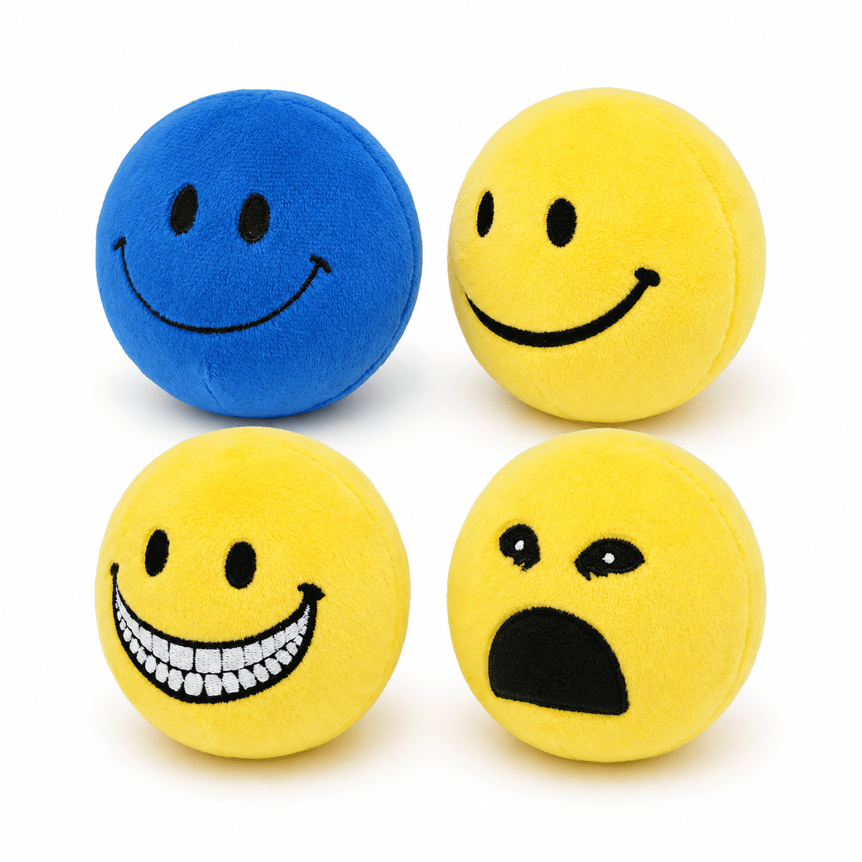 Verity Plush Stress Ball Set, 4-Pack Creepy Emoticon Squeezies | 10cm Soft Sponge-Filled Pocket Fidget, Horror Story Desk Shelf Decor, Compact Teen Adult Collector Gift