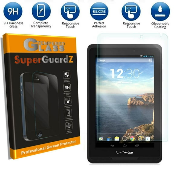 For Verizon Ellipsis 8 (2015 Version, NOT Fit Ellipsis 8 HD 2016 Version) - SuperGuardZ Tempered Glass Screen Protector [Anti-Scratch, Anti-Bubble] + 4-in-1 LED Stylus Pen