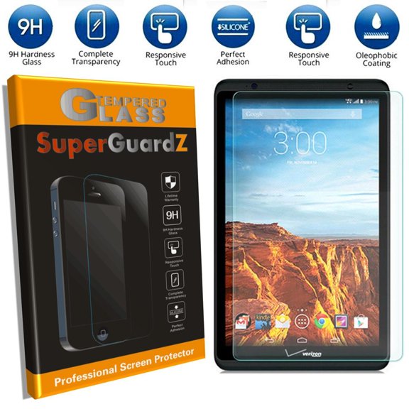 For Verizon Ellipsis 8 HD (2016 Version, NOT Fit Ellipsis 8 2015 Version) - SuperGuardZ Tempered Glass Screen Protector [Anti-Scratch, Anti-Bubble] + LED Stylus Pen