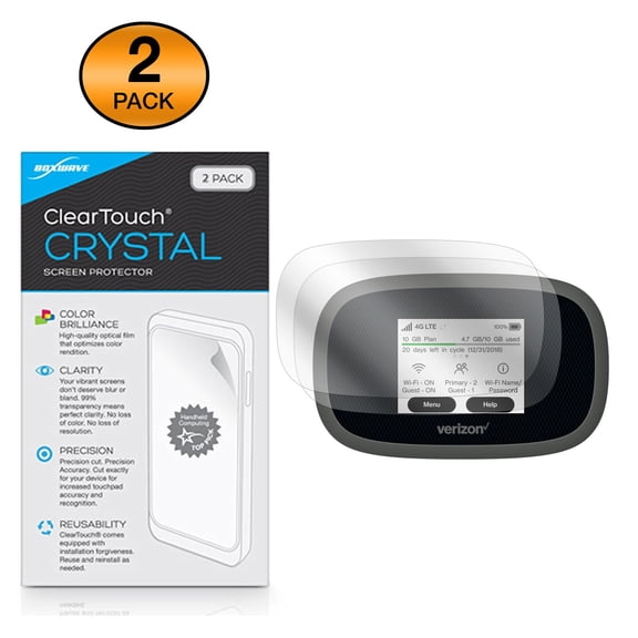 Verizon Jetpack MiFi 8800L Screen Protector, BoxWave [ClearTouch Crystal (2-Pack)] HD Film Skin - Shields From Scratches for Verizon Jetpack MiFi 8800L