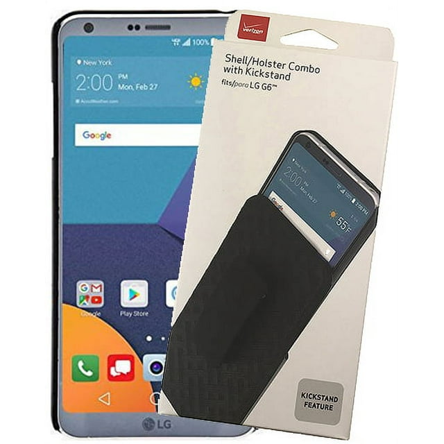 Verizon Kickstand Shell Holster Combo Case for LG G6 - Black