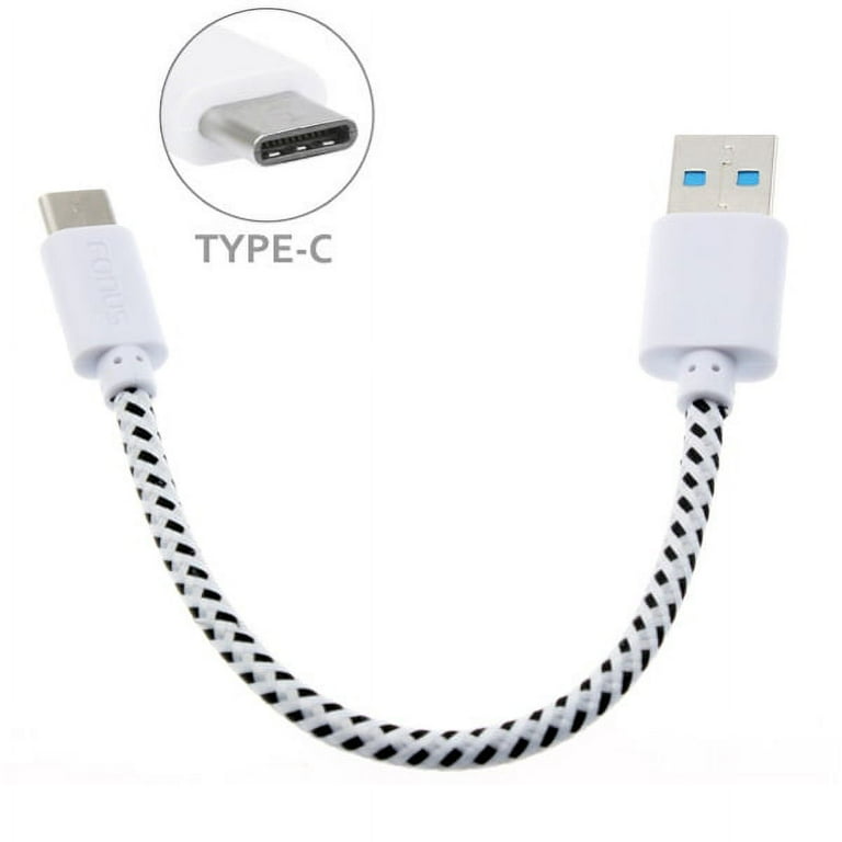 Verizon LG V20 Braided Short Type-C Cable Rapid Charger Sync USB