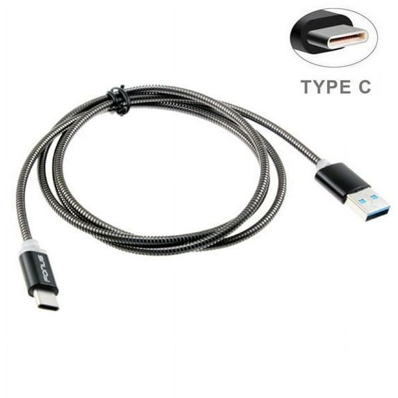 Verizon Motorola Moto Z Force Droid Metal Braided Type-C USB Cable Charger Sync Wire USB-C Data Cord [Silver] J5K