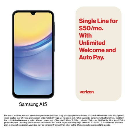 Verizon Samsung Galaxy A15