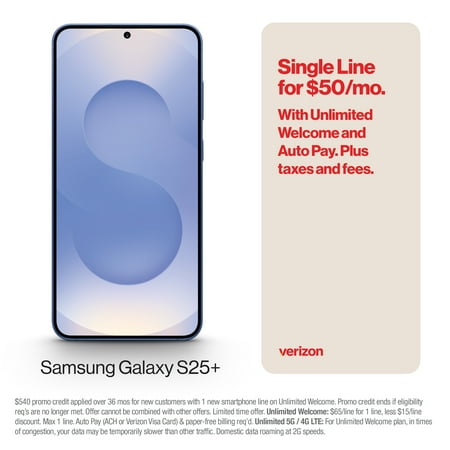 Verizon Samsung Galaxy S25 Plus Silver Shadow 512 GB