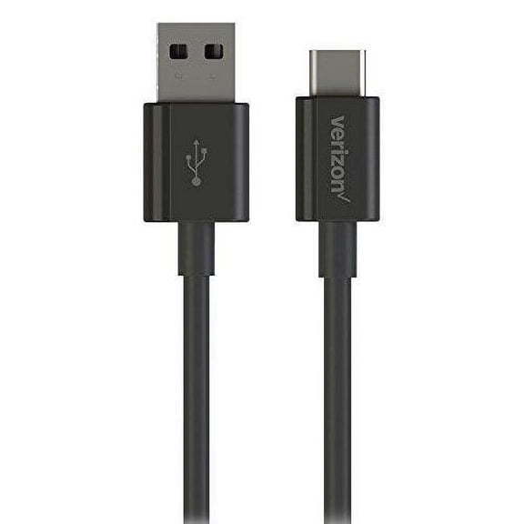 Verizon (TYPECTOA6FT) 6ft USB-C Charge & Sync Data Cable for USB 2.0 - Black
