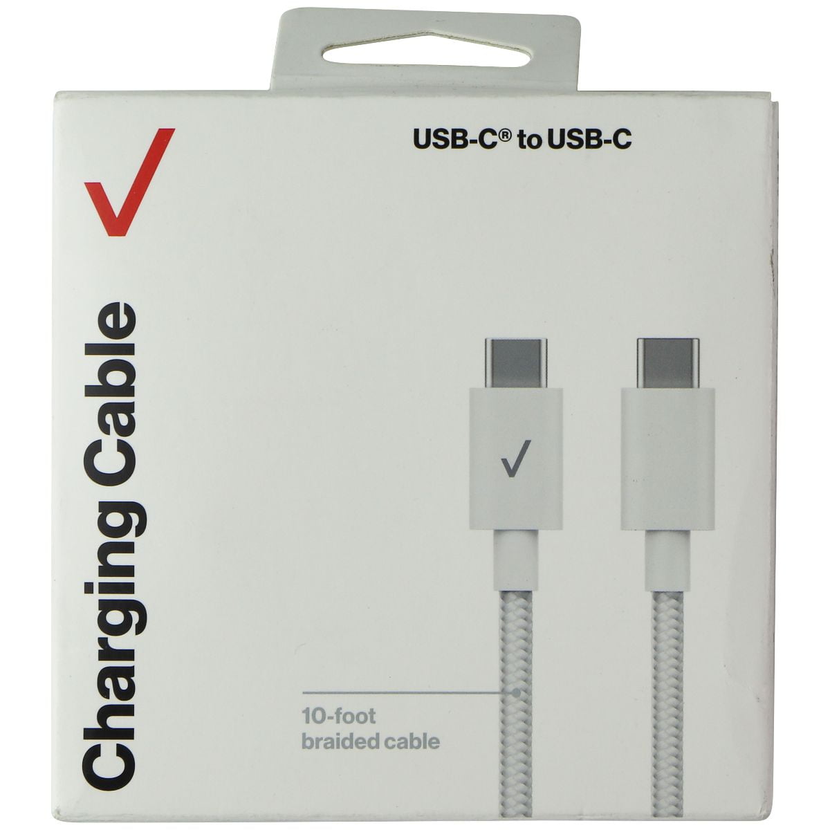 Verizon USBC to USBC (10Foot) Braided Charging Cable White
