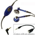 thumbnail image 1 of Verizon Wired Headset Handsfree Earphones Dual Earbuds Headphones Microphone with 2.5mm to 3.5mm Adapter [Blue] VNN for Samsung Galaxy Tab 3 10.1 GT-P5210 7.0 8.0 4 10.1 SM-T530 7.0 8.0 8.9 A 8.0 9.7, 1 of 5