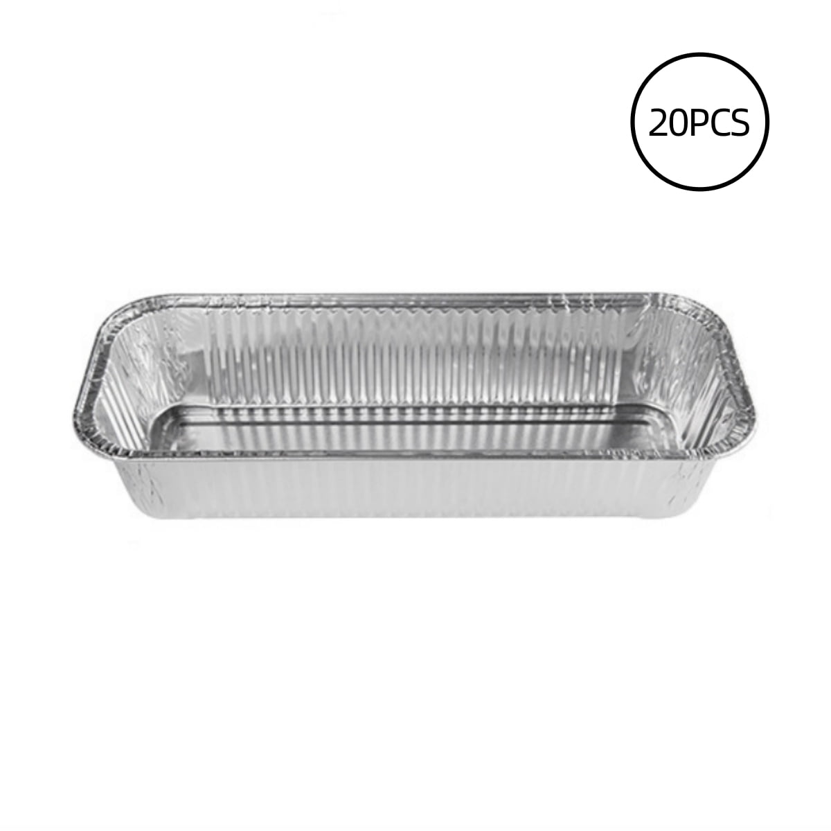 Pactogo 1 1/2 Lb. Disposable Oblong Deep Aluminum Foil Take-Out...