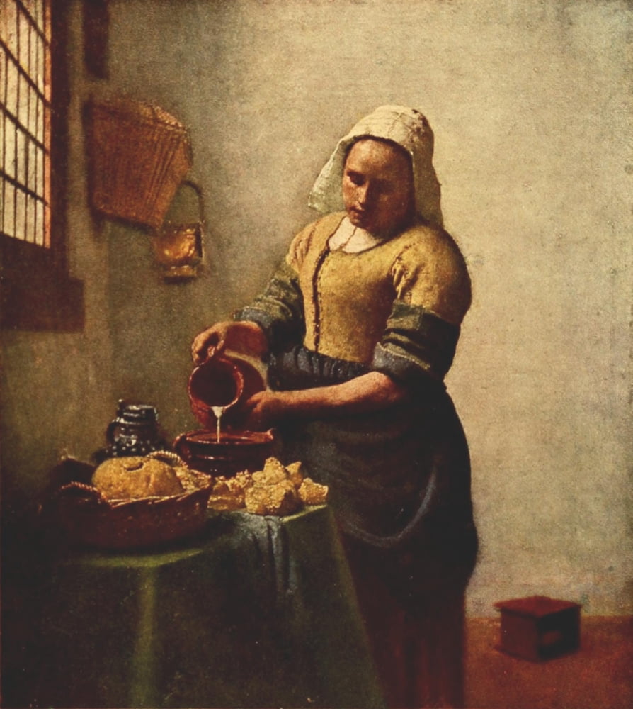 Vermeer 1937 The Milkwoman Canvas Art - Johannes Vermeer (18 x 24)