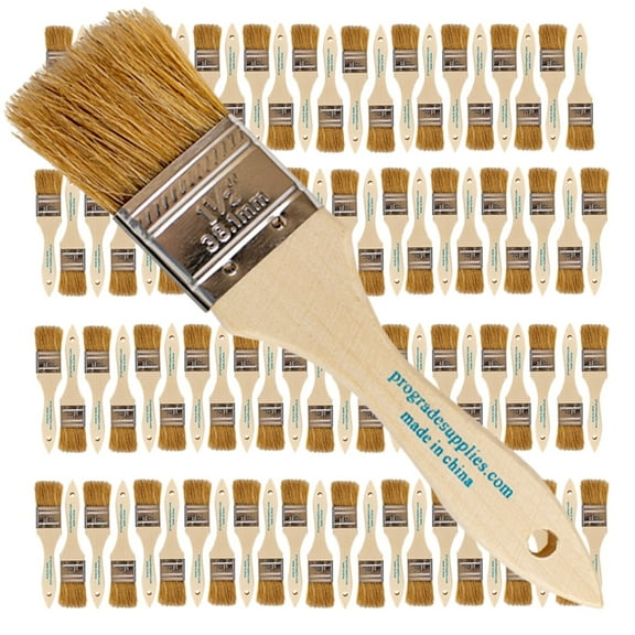 Vermeer Chip Paint Brushes - 96-Pack - 1.5" Chip Brushes for Paints, Stains, Varnishes, Glues