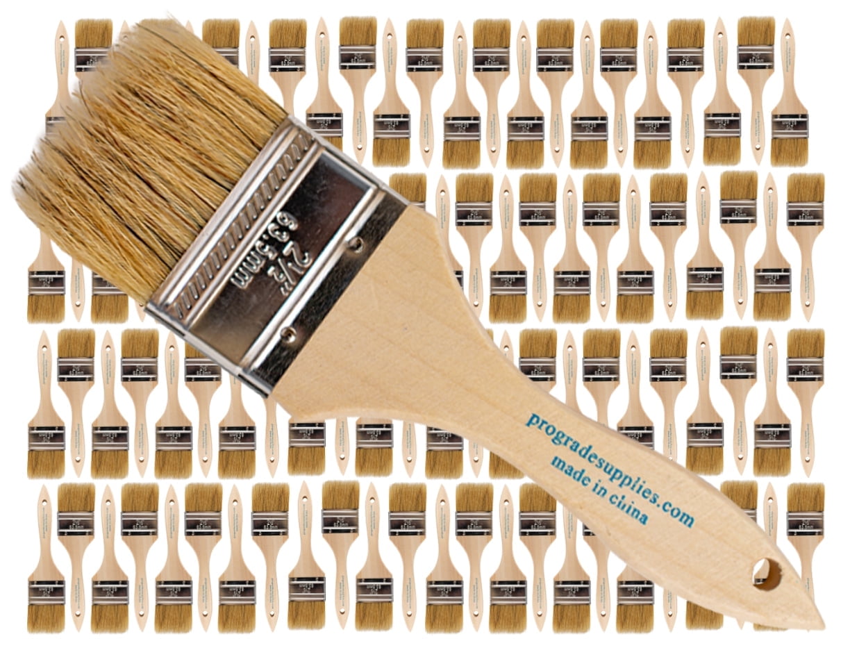 Vermeer Chip Paint Brushes - 96-Pack - 2.5" Chip Brushes for Paints, Stains, Varnishes, Glues