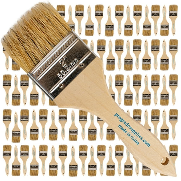 Vermeer Chip Paint Brushes - 96-Pack - 2" Chip Brushes for Paints, Stains, Varnishes, Glues, & Gesso