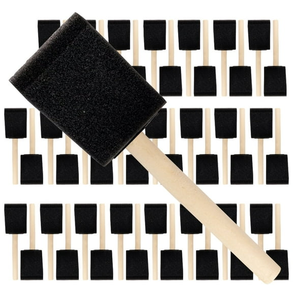 Vermeer Foam Paint Brushes - 48-Count - 2" Disposable Poly Foam Brushes for All Paints