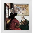 thumbnail image 1 of Vermeer, Johannes 12x13 White Modern Wood Framed Museum Art Print Titled - Soldier And Young Girl Smiling, 1 of 4