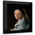 thumbnail image 1 of Vermeer, Johannes 12x14 Black Modern Framed Museum Art Print Titled - Study of a Young Woman, 1 of 5