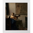 thumbnail image 1 of Vermeer, Johannes 15x18 White Modern Wood Framed Museum Art Print Titled - Young Woman with a Lute, 1 of 4