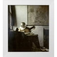 thumbnail image 1 of Vermeer, Johannes 26x29 White Modern Wood Framed Museum Art Print Titled - The Lute Player, 1 of 4