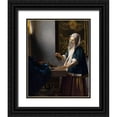 thumbnail image 1 of Vermeer, Johannes 26x32 Black Ornate Wood Framed with Double Matting Museum Art Print Titled - Woman Holding a Balance, 1 of 4