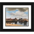thumbnail image 1 of Vermeer, Johannes 32x26 Black Ornate Wood Framed with Double Matting Museum Art Print Titled - View of Delft, 1 of 4