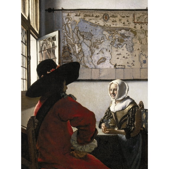 Vermeer Officer Laughing Girl Painting Extra Large Art Print Wall Mural Poster Premium XL