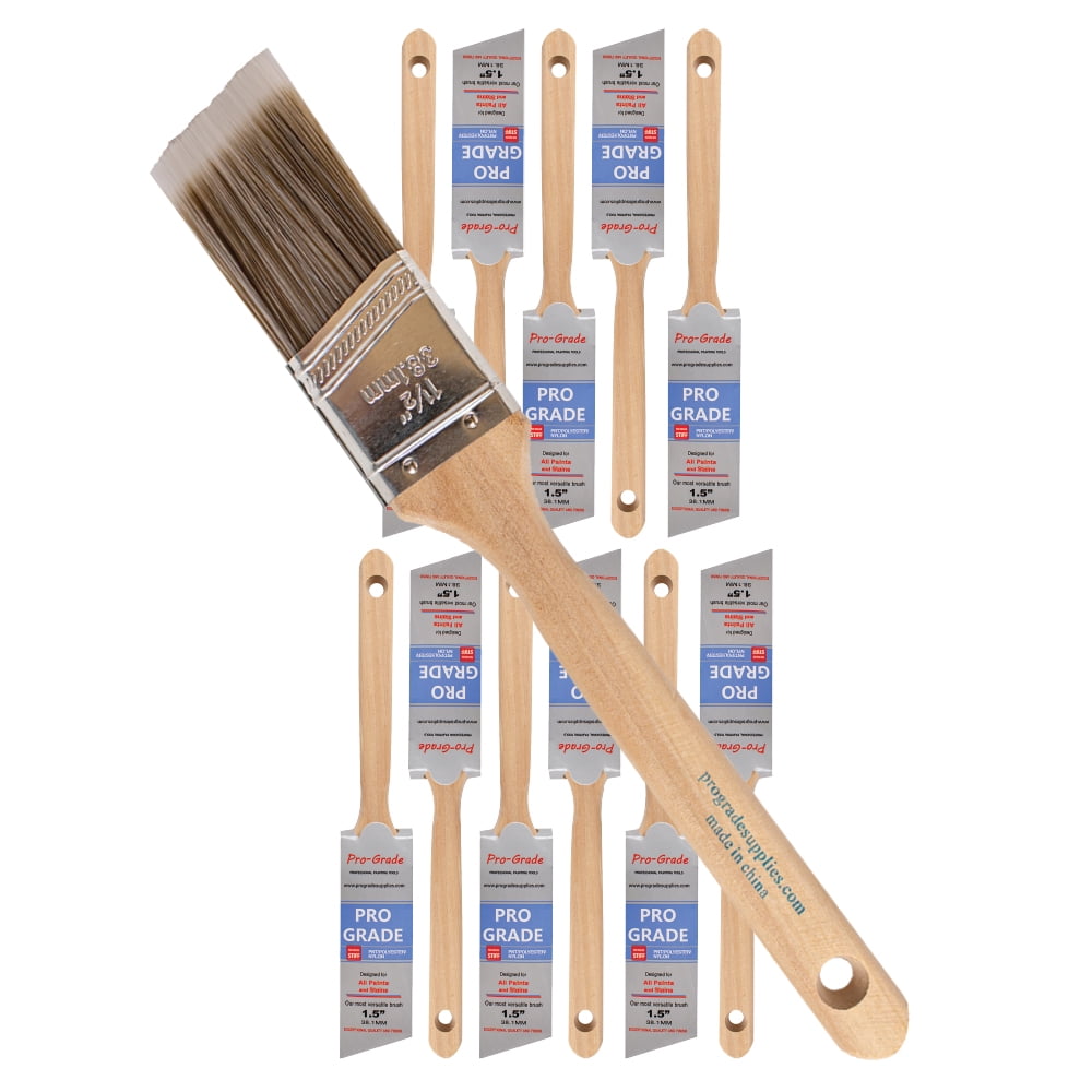 Vermeer Paint Brushes 12Pack 1.5" Angle Brushes for All Latex and