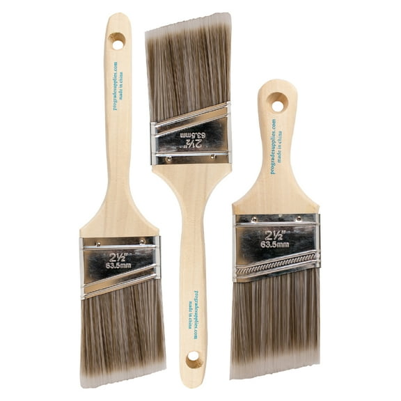 Vermeer Paint Brushes 3-Pack - 2.5" Angle Brushes for All Latex and Oil Paints & Stains
