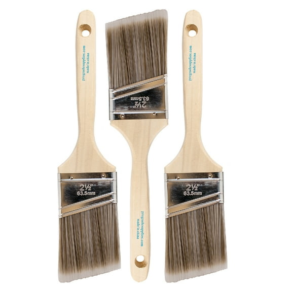 Vermeer Paint Brushes - 3-Pack - 2.5" Angle Sash Brushes for All Latex and Oil Paints & Stains