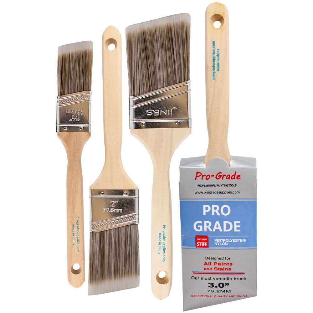 Vermeer Paint Brushes 4Pack Angle Brushes in Assorted Sizes for All