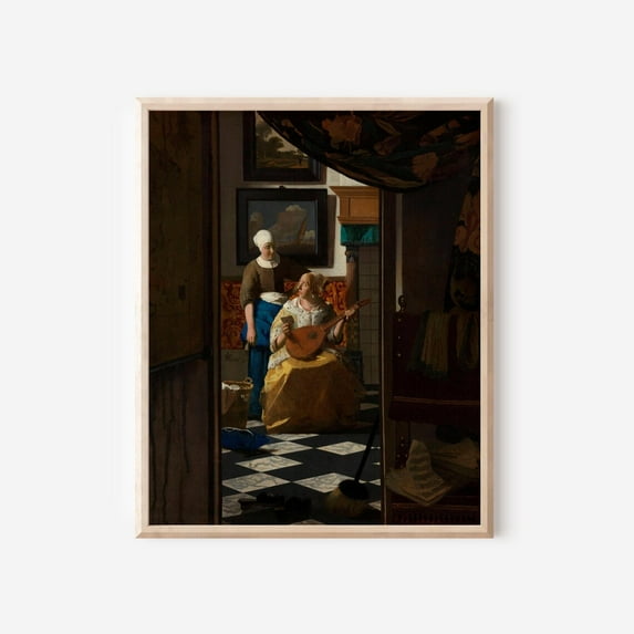 Vermeer'S The Love Letter Art Poster Vintage Dutch Baroque Decor Home Decor, 16x24 UNFRAMED