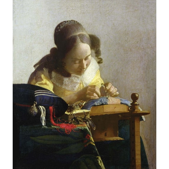 Vermeer "The Lacemaker" (1669) Glossy Poster