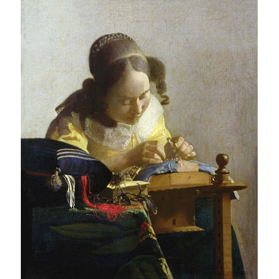 Vermeer "The Lacemaker" (1669) Glossy Poster