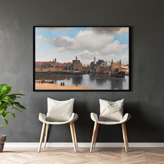 Vermeer's View of Delft Baroque Cityscape Art Print, Unframed Paper Poster 8x10in