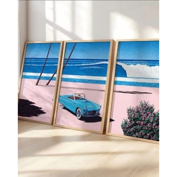Vermeerist Beams By Hiroshi Nagai, Wooden Art, Japanese Retro Wall Print, 80S Aesthetic Decor, Vintage Coastal Poster, Poster Only