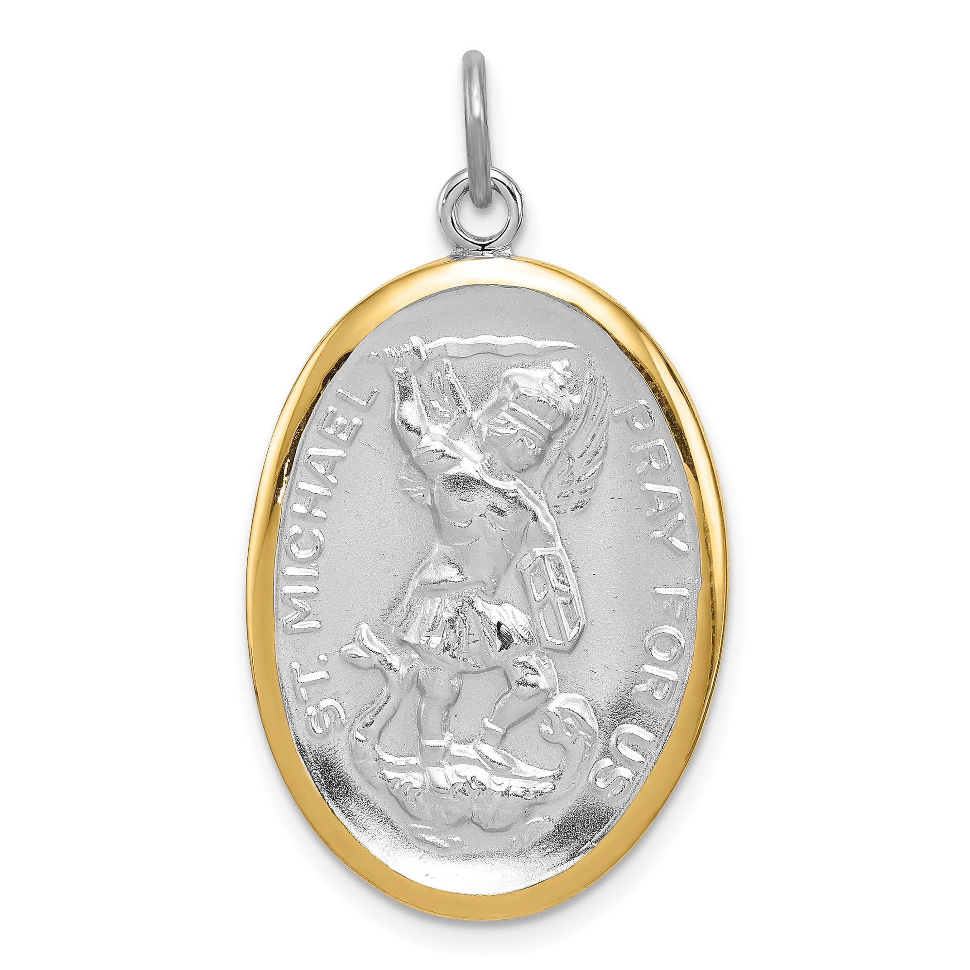 St. Michael 'Pray For Us' Sterling Silver Pendant - Elegant Religious Jewelry - View #4