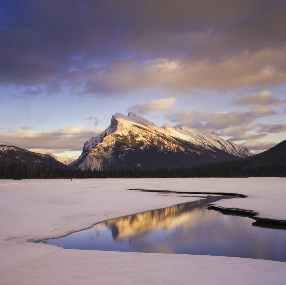 Vermilion Lake And Mount Rundle Banff National Park Alberta Canvas Art - Darwin Wiggett Design Pics (28 x 26)