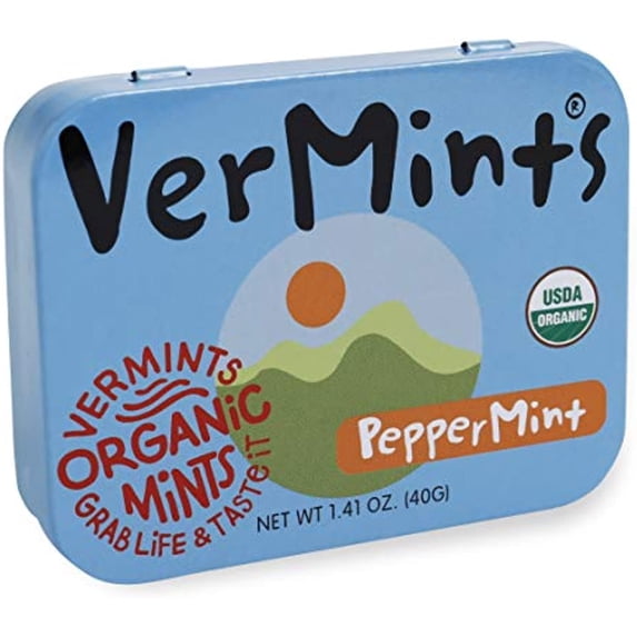 Vermints Organic Peppermint Mints, 6/1.4-Oz Tins